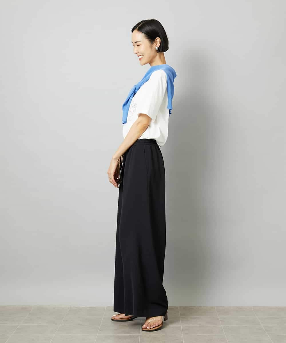 FMLHD02280 MICHEL KLEIN(ミッシェルクラン) [リラックスボトム]ドローストリング ワイドパンツ カーキ