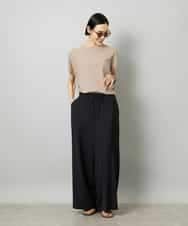 FMLHD02280 MICHEL KLEIN(ミッシェルクラン) [リラックスボトム]ドローストリング ワイドパンツ カーキ