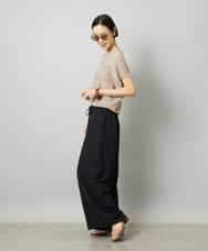FMLHD02280 MICHEL KLEIN(ミッシェルクラン) [リラックスボトム]ドローストリング ワイドパンツ カーキ