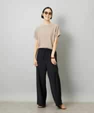 FMLHD02280 MICHEL KLEIN(ミッシェルクラン) [リラックスボトム]ドローストリング ワイドパンツ カーキ