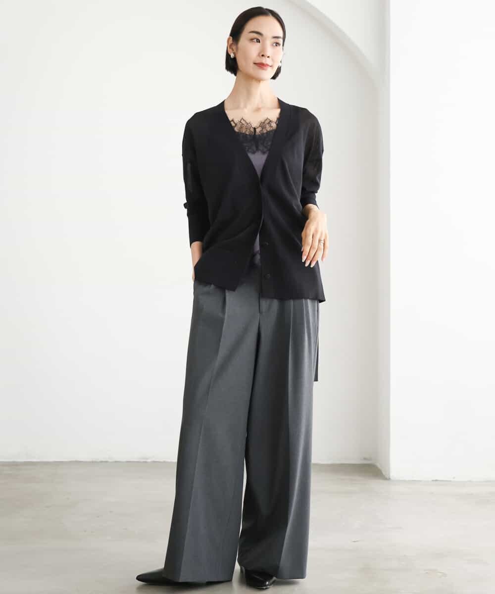 FMLJD04250 MICHEL KLEIN(ミッシェルクラン) ベルトデザインワイドパンツ ダークグレー