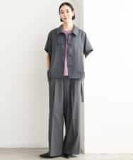 FMLJD04250 MICHEL KLEIN(ミッシェルクラン) ベルトデザインワイドパンツ ダークグレー