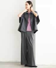 FMLJD04250 MICHEL KLEIN(ミッシェルクラン) ベルトデザインワイドパンツ ダークグレー