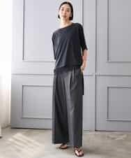 FMLJD04250 MICHEL KLEIN(ミッシェルクラン) ベルトデザインワイドパンツ ダークグレー
