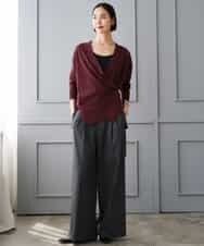 FMLJD04250 MICHEL KLEIN(ミッシェルクラン) ベルトデザインワイドパンツ ダークグレー