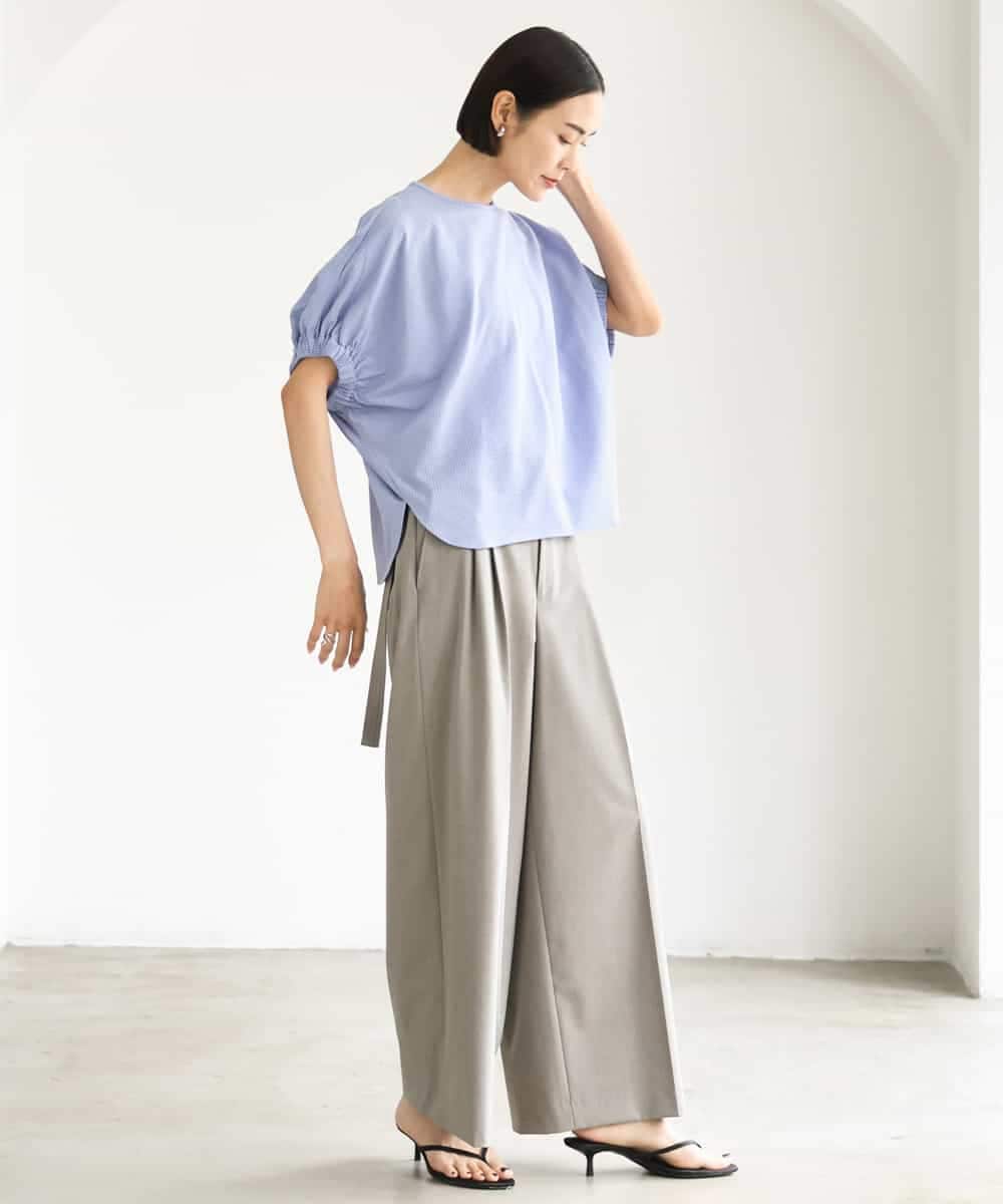 FMLJD04250 MICHEL KLEIN(ミッシェルクラン) ベルトデザインワイドパンツ ダークグレー
