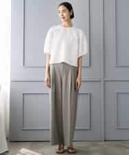 FMLJD04250 MICHEL KLEIN(ミッシェルクラン) ベルトデザインワイドパンツ ダークグレー
