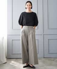 FMLJD04250 MICHEL KLEIN(ミッシェルクラン) ベルトデザインワイドパンツ ダークグレー