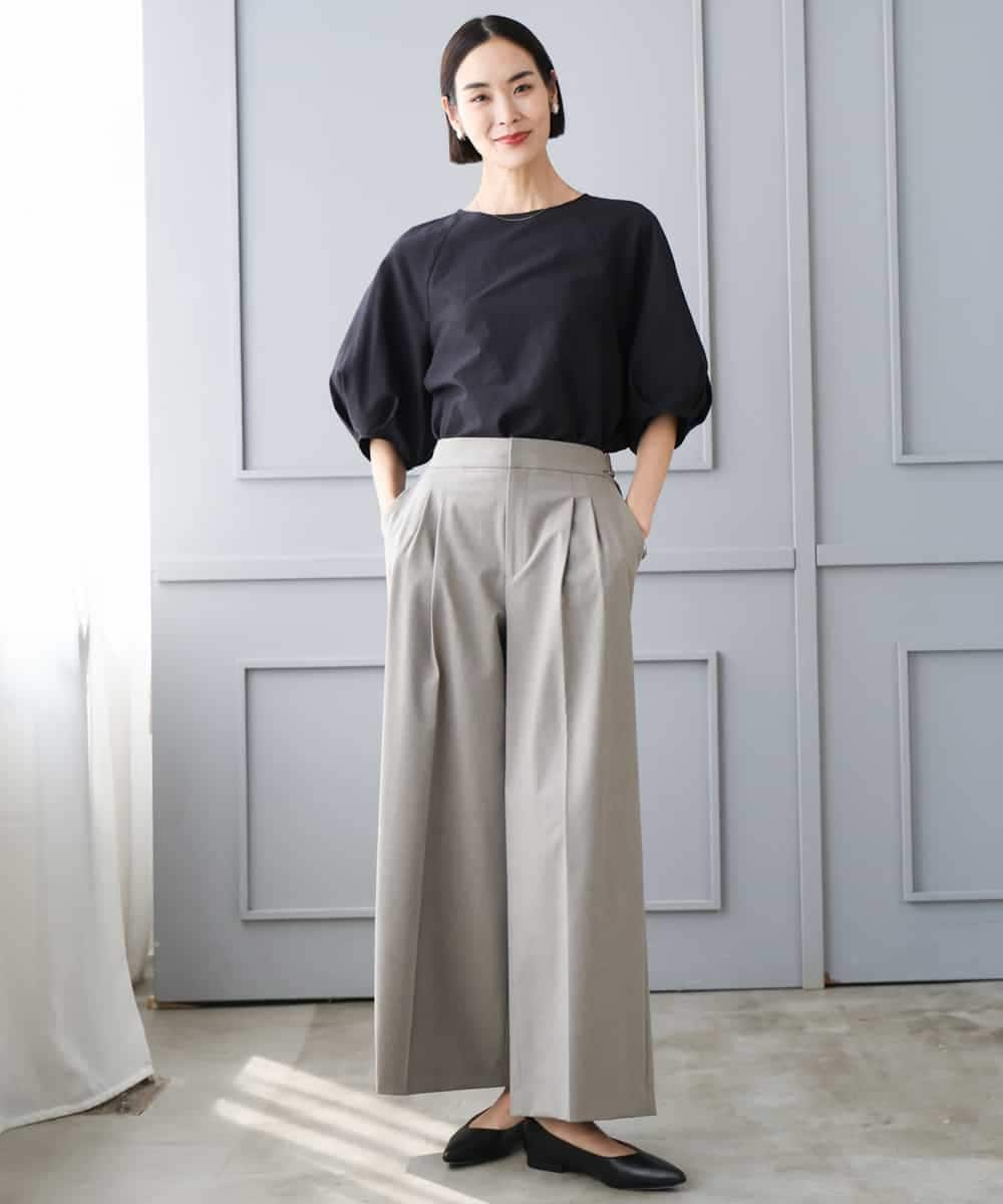 FMLJD04250 MICHEL KLEIN(ミッシェルクラン) ベルトデザインワイドパンツ ダークグレー
