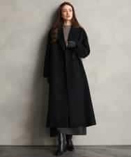 FMPAG50290 MICHEL KLEIN(ミッシェルクラン) ホールガーメント(R)バイカラーニットワンピース ネイビー