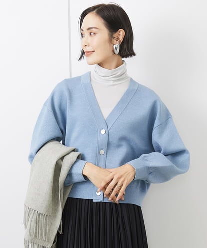 FMSAA38330 MICHEL KLEIN ラメVネックショートカーディガン