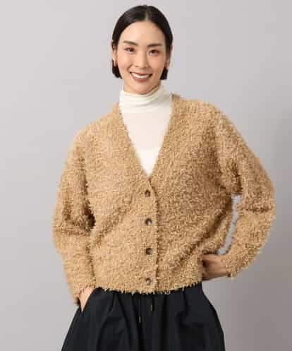 FMSAG40260 MICHEL KLEIN リボンヤーンVネックカーディガン