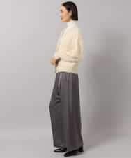 FMSAG40260 MICHEL KLEIN(ミッシェルクラン) リボンヤーンVネックカーディガン ベージュ