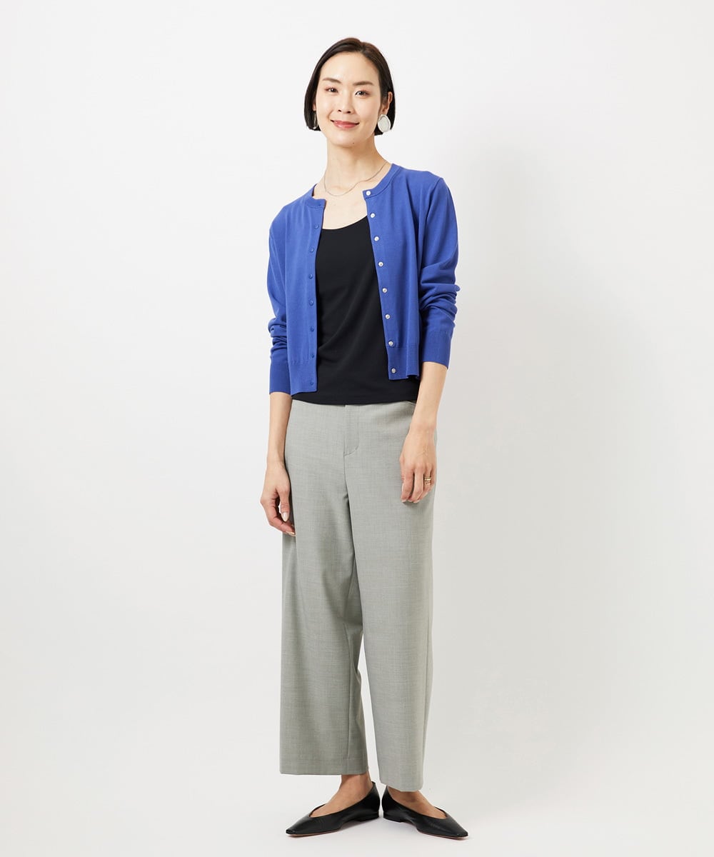 FMSDD13230 MICHEL KLEIN(ミッシェルクラン) コンパクトクルーネックカーディガン ベージュ