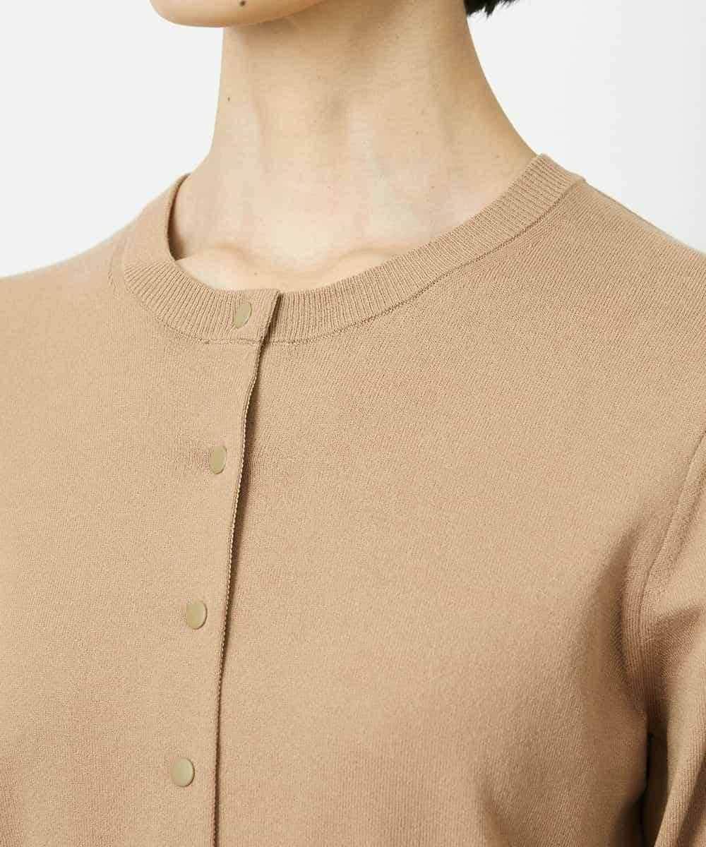 FMSDD13230 MICHEL KLEIN(ミッシェルクラン) コンパクトクルーネックカーディガン ベージュ