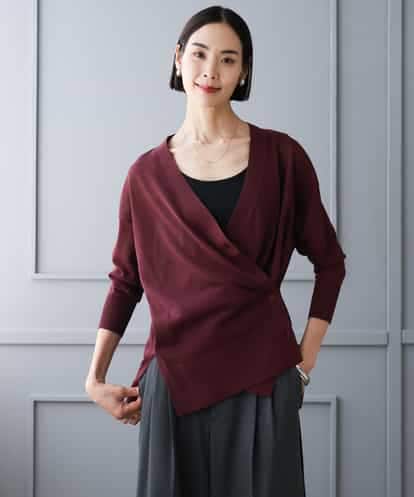 FMSJD21190 MICHEL KLEIN [２WAY]シアーVネックカーディガン