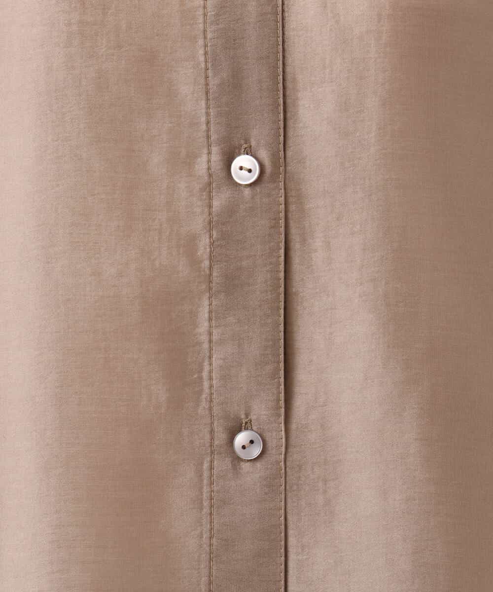 FOBGD41160 MK MICHEL KLEIN(MK ミッシェルクラン) [洗える]フーディーデザインシアーシャツブラウス モカ