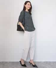 FOBGD42150 MK MICHEL KLEIN(MK ミッシェルクラン) [UVカット/接触冷感/洗える]フラワーモチーフプリントブラウス アイボリー