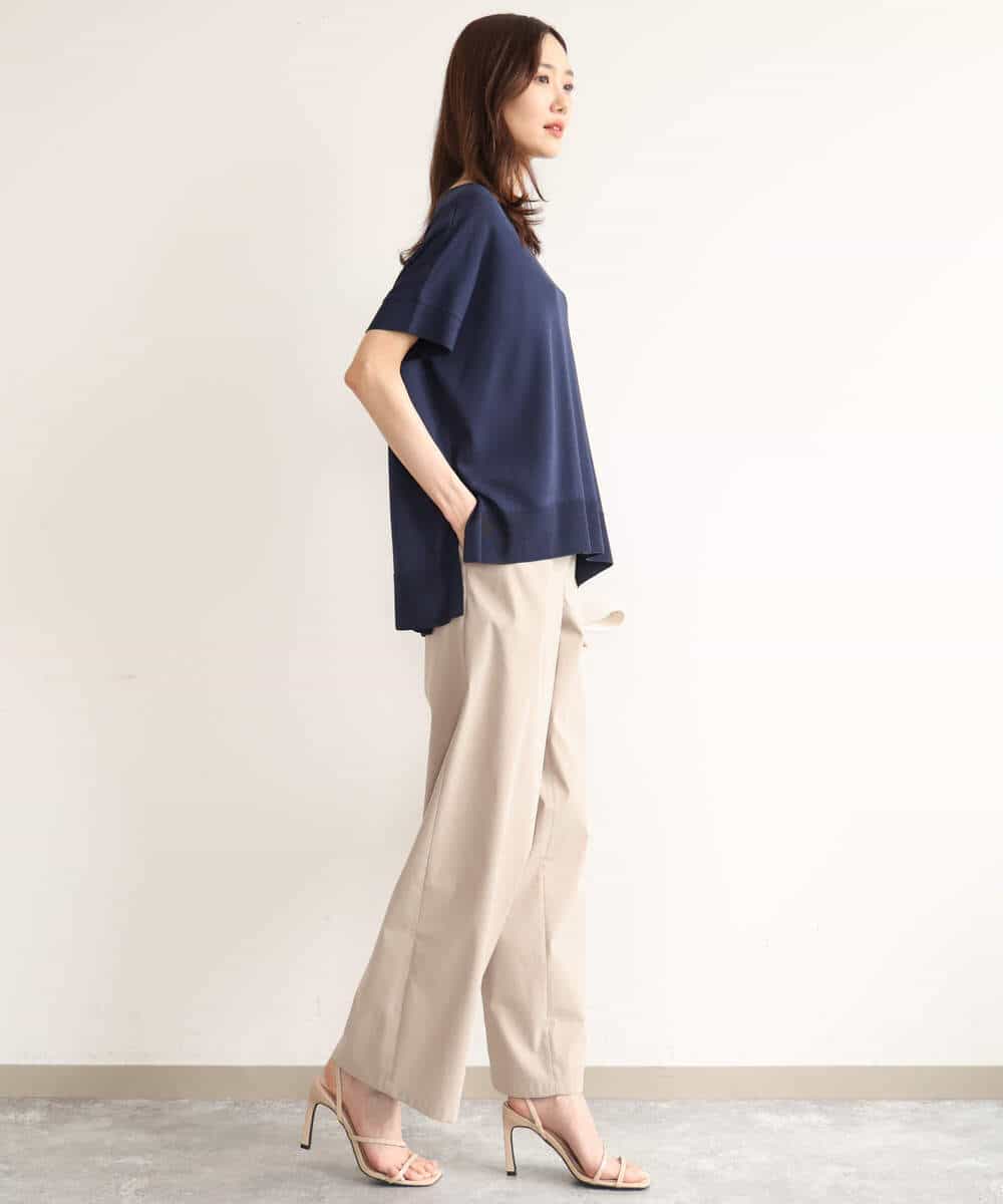 FOFHD60130 MK MICHEL KLEIN(MK ミッシェルクラン) [UVカット/接触冷感/洗える]Vネックニットプルオーバー レモンイエロー