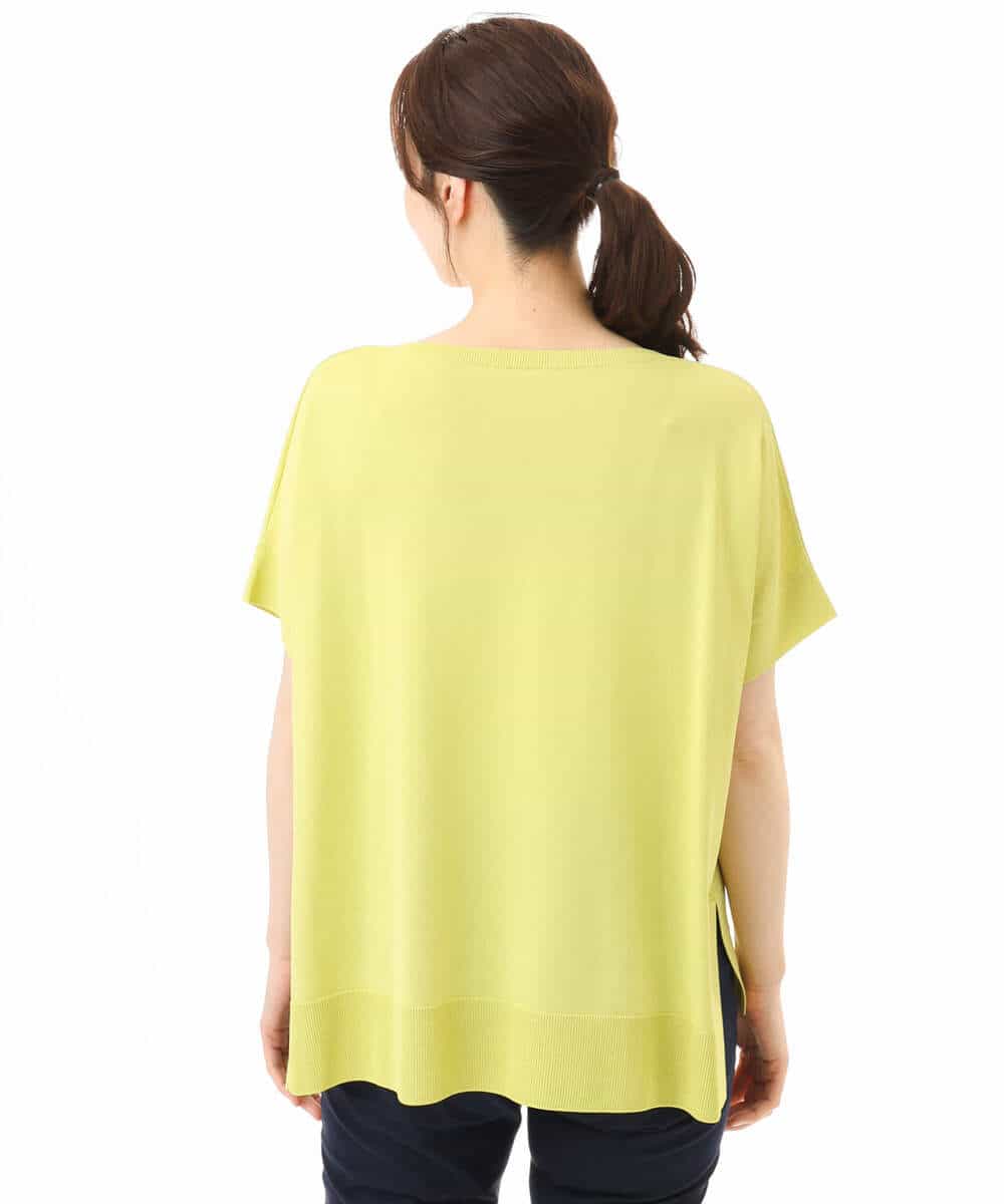 FOFHD60130 MK MICHEL KLEIN(MK ミッシェルクラン) [UVカット/接触冷感/洗える]Vネックニットプルオーバー レモンイエロー