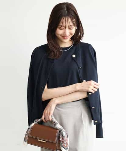 FOFJD20170 MK MICHEL KLEIN [洗える]カラーニットアンサンブル