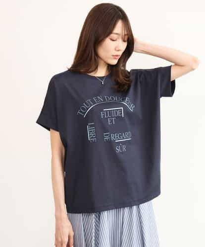 FOKGD60085 MK MICHEL KLEIN [UVカット/接触冷感/洗える]デザインロゴTシャツ