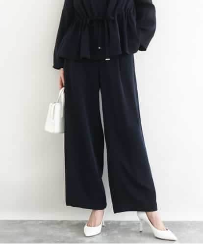 FOLFD24160 MK MICHEL KLEIN [撥水/防シワ/洗える]共地ベルト付きワイドパンツ