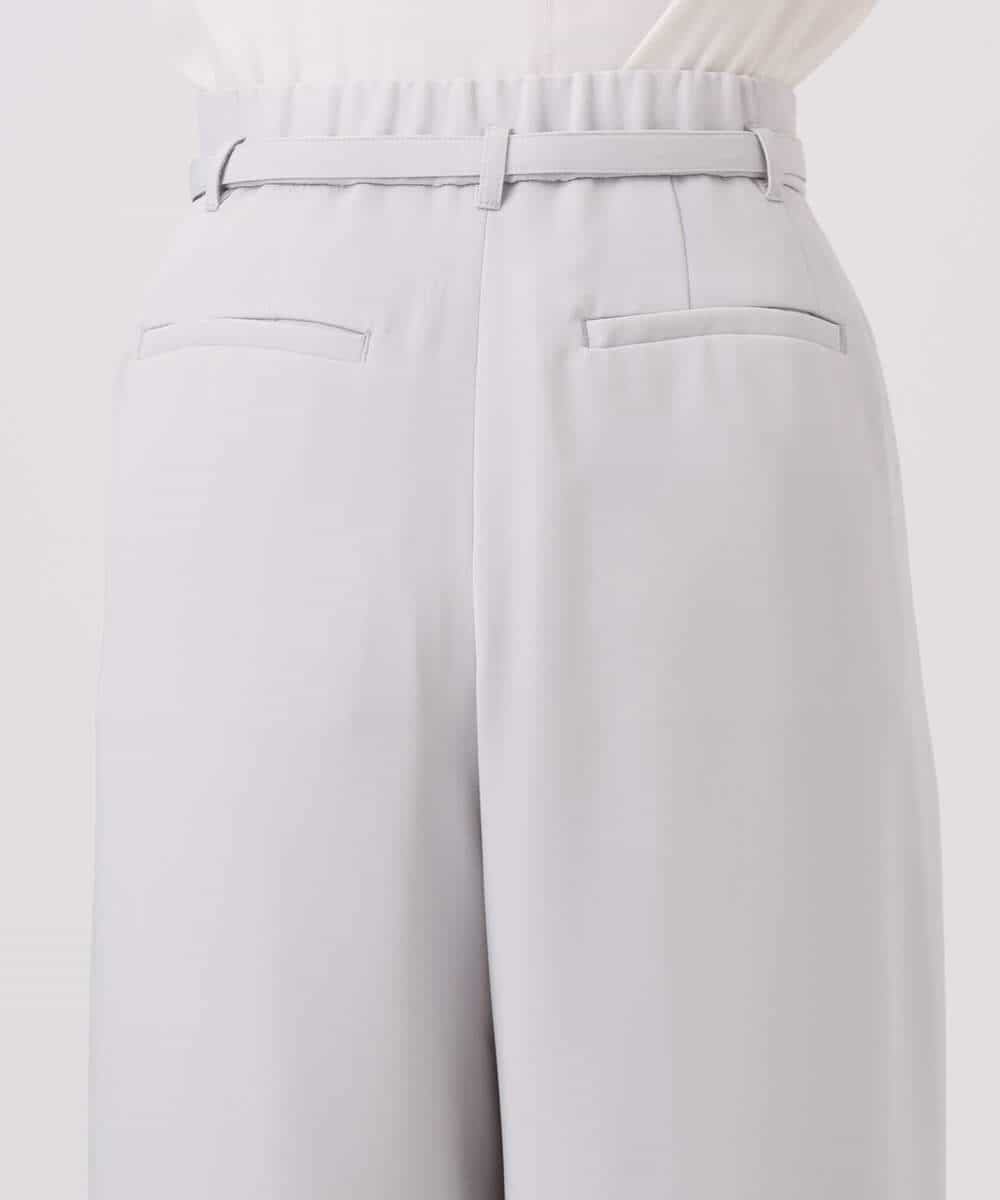 FOLFD24160 MK MICHEL KLEIN(MK ミッシェルクラン) [撥水/防シワ/洗える]共地ベルト付きワイドパンツ ライトグレー