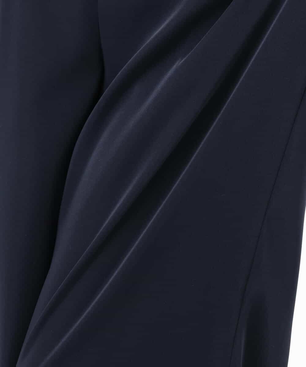 FOLFD24160 MK MICHEL KLEIN(MK ミッシェルクラン) [撥水/防シワ/洗える]共地ベルト付きワイドパンツ ライトグレー