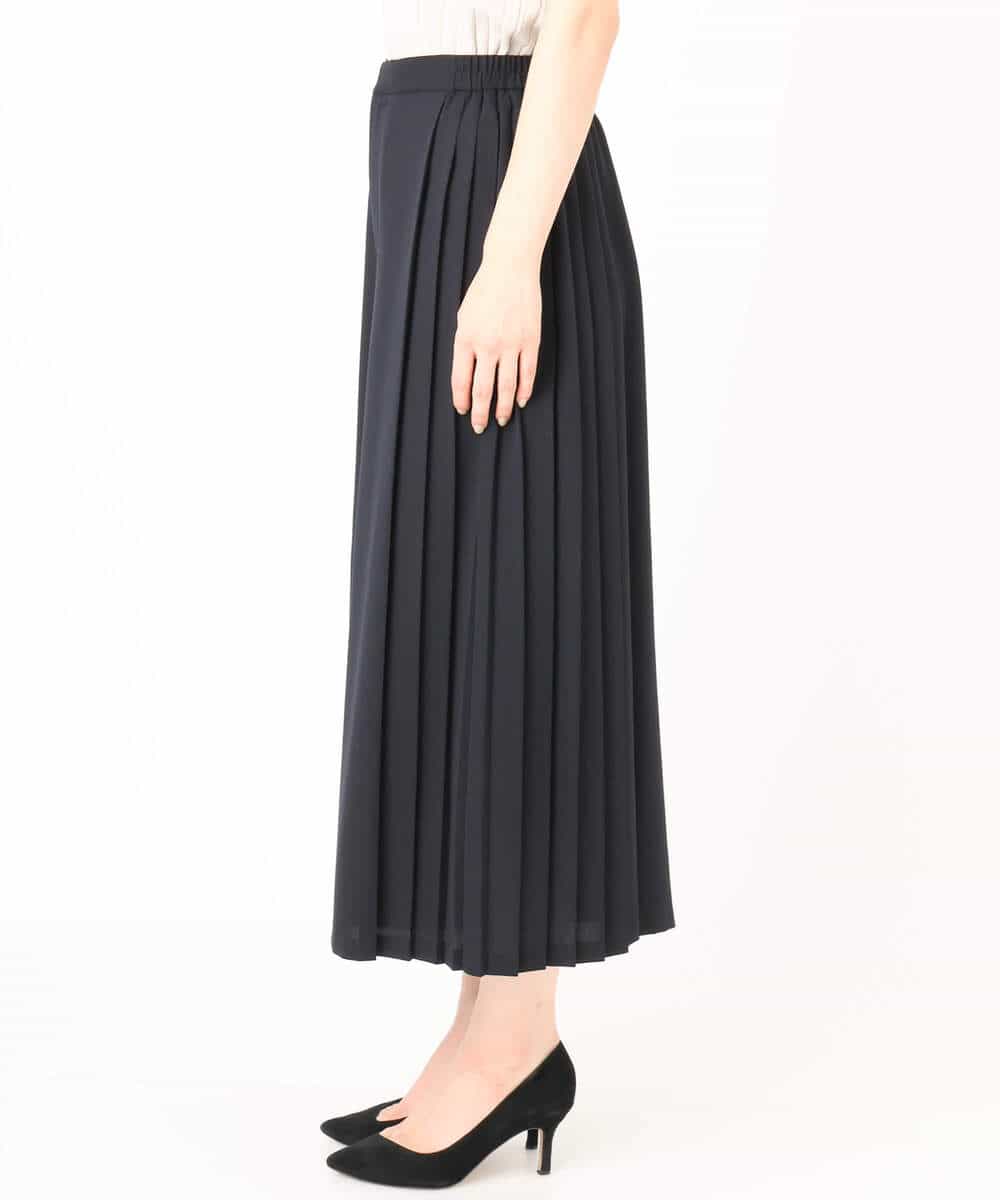 FOLGD26170 MK MICHEL KLEIN(MK ミッシェルクラン) [洗える]サイドプリーツガウチョパンツ ネイビー