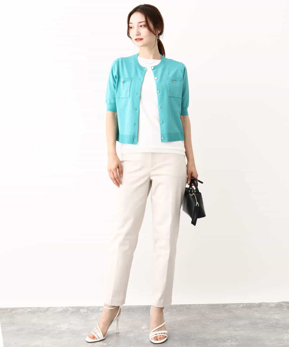 FOLIV14160 MK MICHEL KLEIN(MK ミッシェルクラン) 美シルエット ストレッチパンツ/洗える ベージュ
