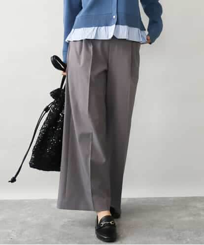 FOLJD45160 MK MICHEL KLEIN [洗える/イージーケア/抗ピリング/ナチュラルストレッチ]ストレートワイドシルエットパンツ（無地）