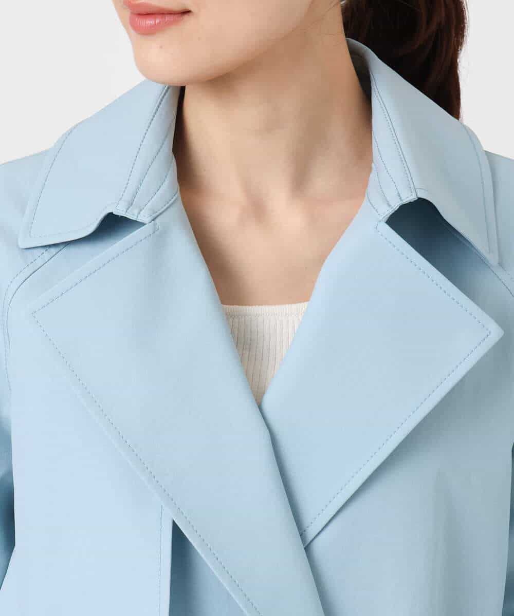FOVFD10300 MK MICHEL KLEIN(MK ミッシェルクラン) [撥水/洗える]トレンチディティールロングコート ライトブルー