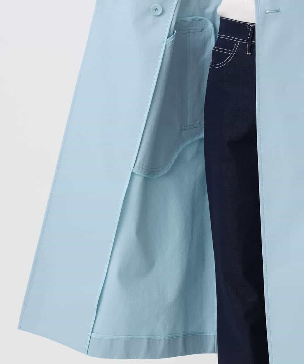 FOVFD10300 MK MICHEL KLEIN(MK ミッシェルクラン) [撥水/洗える]トレンチディティールロングコート ライトブルー