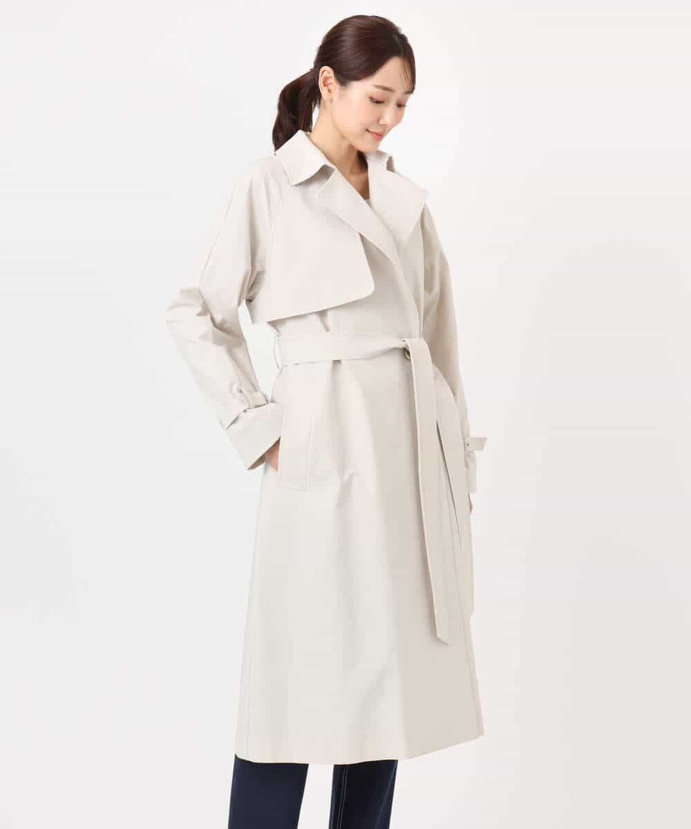 FOVFD10300 MK MICHEL KLEIN(MK ミッシェルクラン) [撥水/洗える]トレンチディティールロングコート ライトブルー