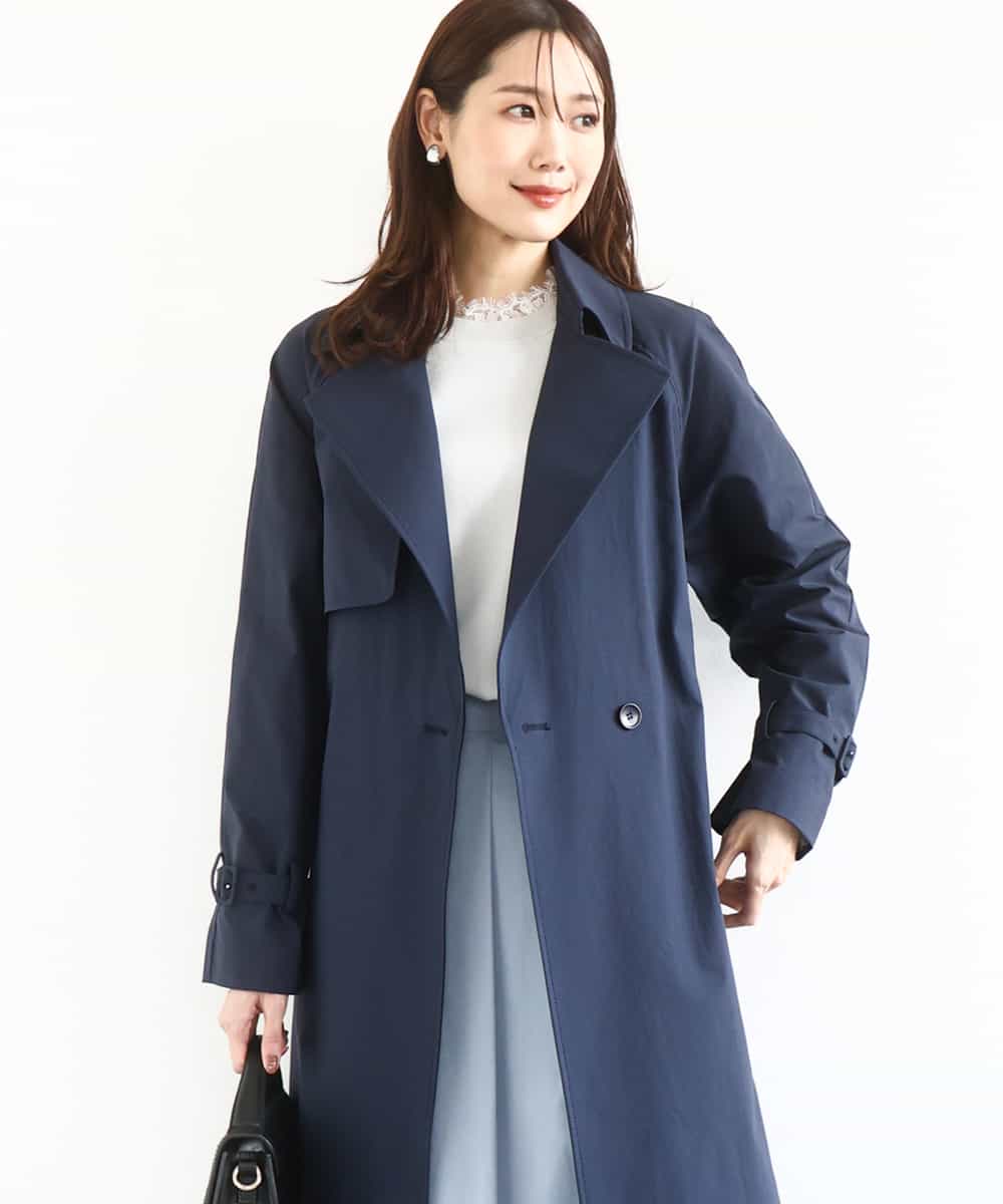 FOVFD10300 MK MICHEL KLEIN(MK ミッシェルクラン) [撥水/洗える]トレンチディティールロングコート ネイビー