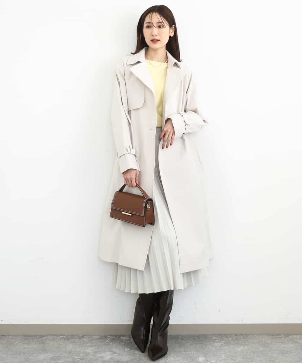 FOVFD10300 MK MICHEL KLEIN(MK ミッシェルクラン) [撥水/洗える]トレンチディティールロングコート ベージュ