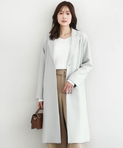 FOVFD14280 MK MICHEL KLEIN [洗える]ライトダブルクロスチェスターコート