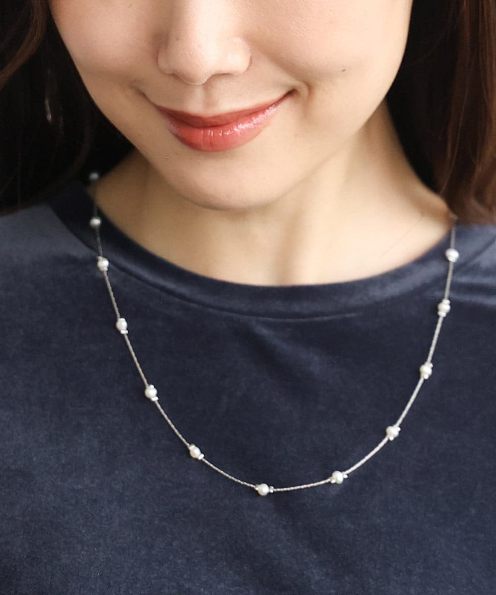 FR2JD21065 MK MICHEL KLEIN(MK ミッシェルクラン) 3wayフェイクパールロングネックレス シルバー