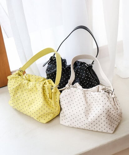 FR5GD05090 MK MICHEL KLEIN スタッズデザイン巾着風2wayバッグ