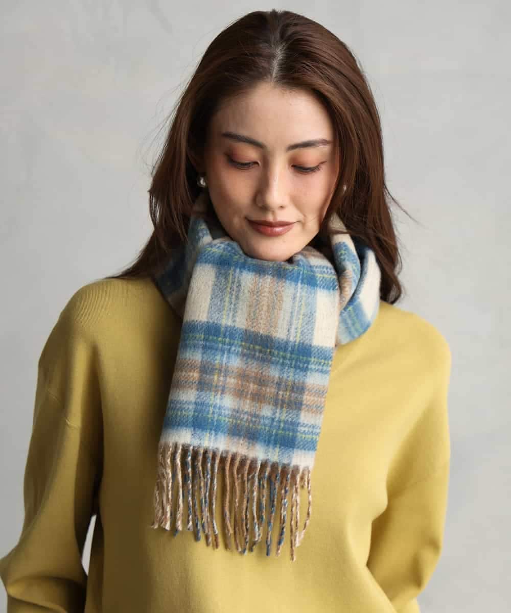 FS3AG50160 MICHEL KLEIN(ミッシェルクラン) カシミヤ混リバーシブルストール アイボリー