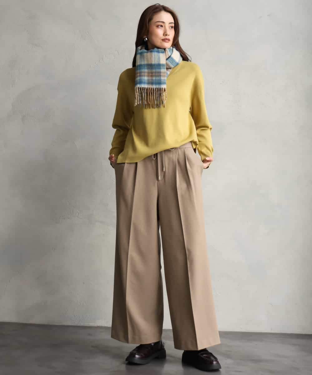 FS3AG50160 MICHEL KLEIN(ミッシェルクラン) カシミヤ混リバーシブルストール アイボリー