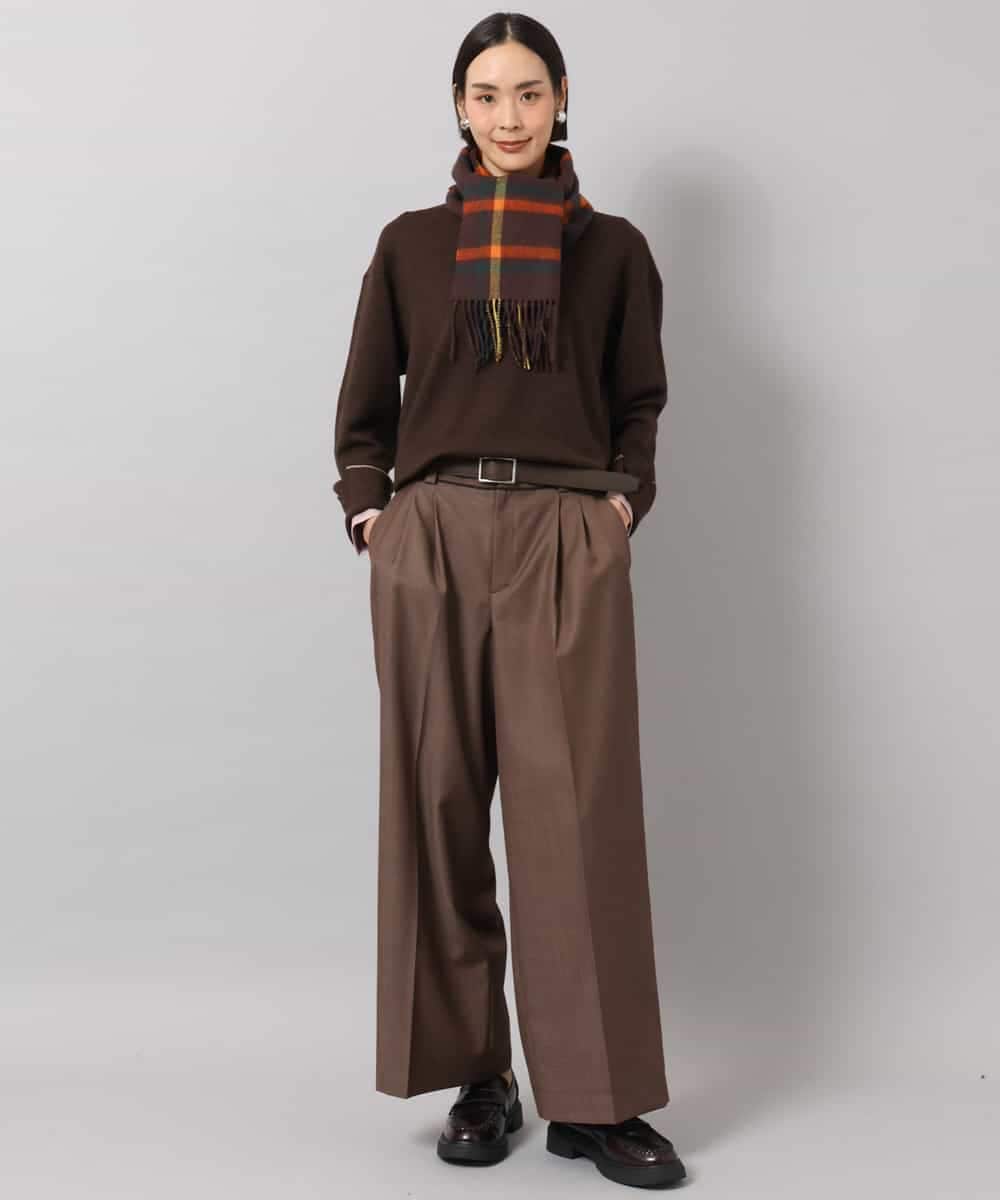 FS3AG51160 MICHEL KLEIN(ミッシェルクラン) カシミヤ混チェックマフラー ネイビー