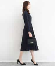 FUEDD03230 MK MICHEL KLEIN(MK ミッシェルクラン) [洗える]サテンジョーゼット プリーツワンピース ライトグレー