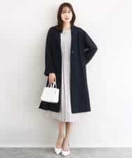 FUEDD03230 MK MICHEL KLEIN(MK ミッシェルクラン) [洗える]サテンジョーゼット プリーツワンピース ライトグレー