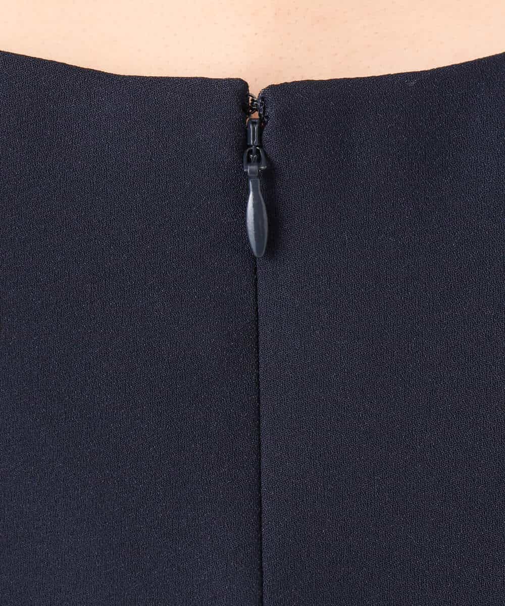 FUEDD04230 MK MICHEL KLEIN(MK ミッシェルクラン) [洗える]サテンジョーゼット サイドベルトワンピース ネイビー