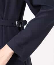 FUEDD04230 MK MICHEL KLEIN(MK ミッシェルクラン) [洗える]サテンジョーゼット サイドベルトワンピース ネイビー
