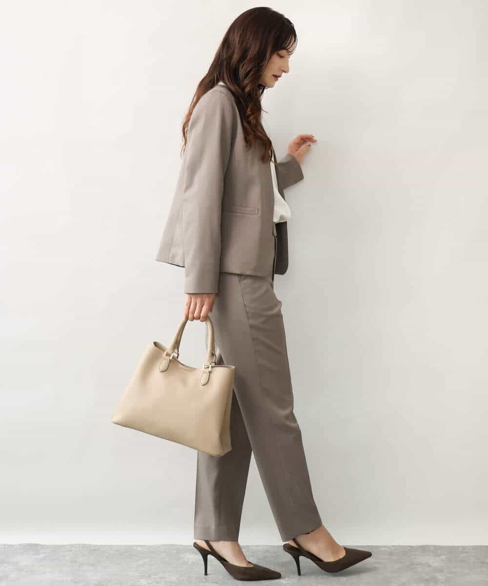 FULAG30170 MK MICHEL KLEIN(MK ミッシェルクラン) [セットアップ対応/洗える]イージーツイル テーパードパンツ ブラック