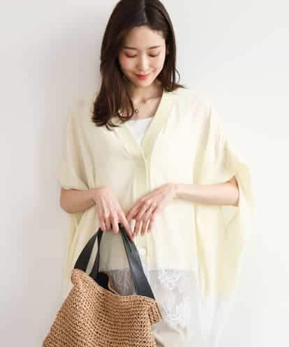 FUSHD60150 MK MICHEL KLEIN [洗える]ヘムレースゆるシルエットカーディガン