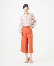 GBBGB35300 Sybilla(シビラ) 先染めチェックバンドカラーブラウス オレンジ系